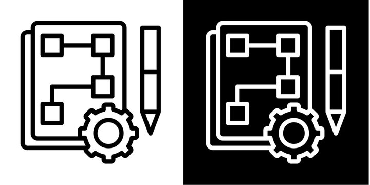 Plan Document  Icon Set White Style Collection

