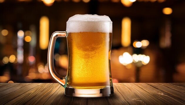 Golden Hour Beer At Trendy Bar - Powered by Adobe