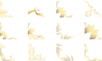 Golden Floral Corner Ornament Set