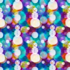 Christmas cartoon ice seamless snowman pattern for wrapping paper and fabrics and party accessories and new year packaging