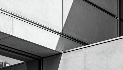 Obraz premium Smooth precast facade panels seamlessly integrated into a contemporary structure highlighting sleek surfaces and precise joint details.