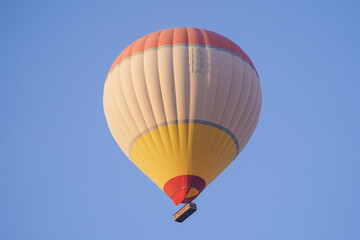 Hot Air Balloon over Cappadocia Valleys in Nevsehir, Turkiye