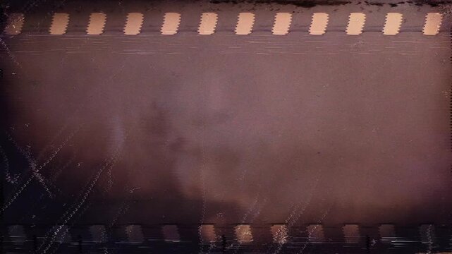 Close up of old vintage slide films glitch effect