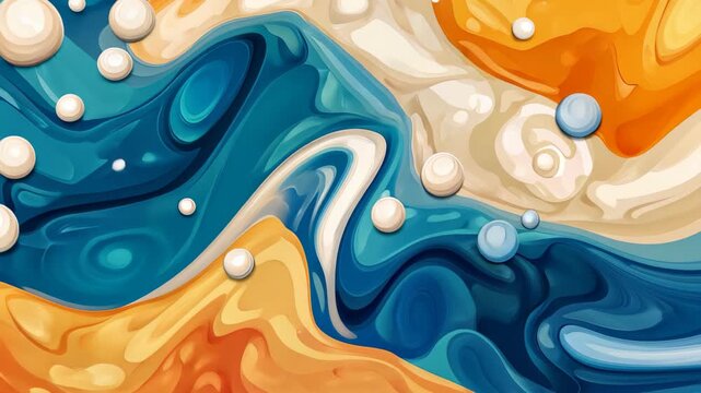 Abstract Fluid Art Composition: An eye-catching and vibrant abstract composition. Blending multiple colors seamlessly to create a visually stimulating experience, like a painting.