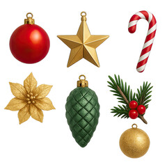 Set Of Christmas Ornaments Transparent Background PNG