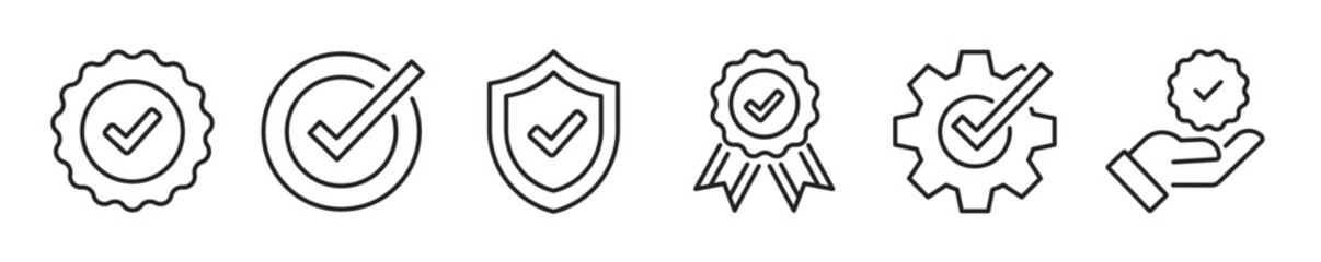 Checkmark thin line icon set. Web minimal editable stroke icons © Abbasy  Kautsar