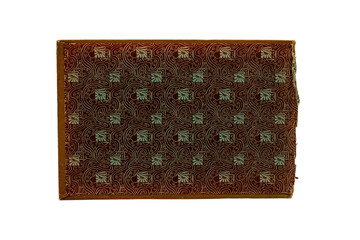 Old inside cover of a book on isolated background.