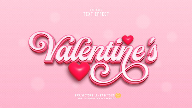 Valentine's Day 3D Heart Text Effect