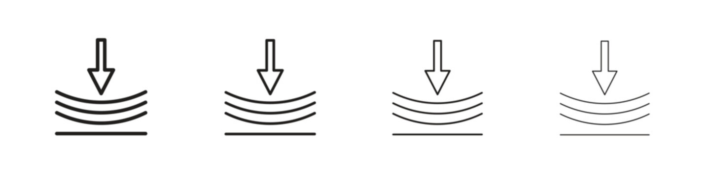 Compress icon set. A collection of simple black thin strokes icons