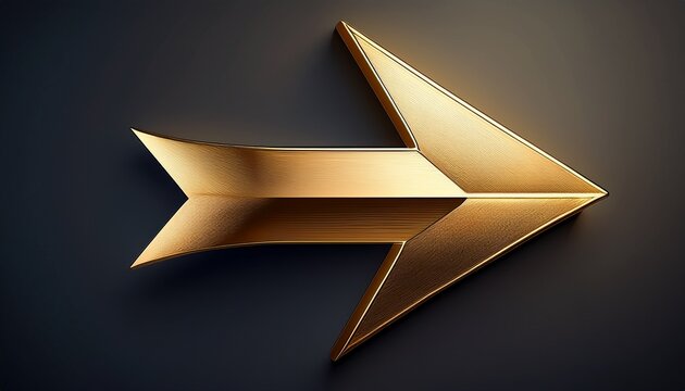 golden arrow pointing left in a modern design perfect for ui ux web design and navigation signifying direction choice and progress - Powered by Adobe