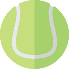 Simple Pale Green Tennis Ball Isolated on Transparent Background Graphic Design Element for Sports and Recreation