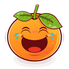 orange laughing face cartoon cute