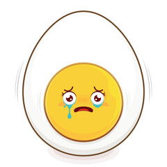 egg boiled scared face cartoon cute