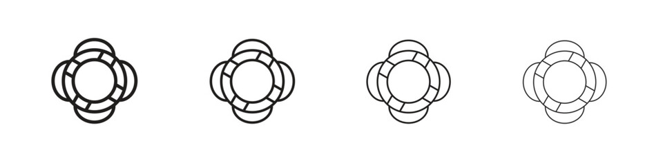 Life buoy icon set. A collection of simple black thin strokes icons © Dawid