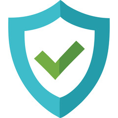 Teal Shield With Green Check Mark Symbolizing Security Safety Protection And Success Isolated On Transparent Background