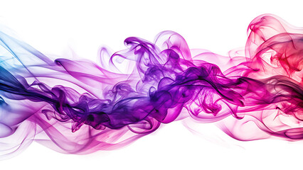 Vibrant magenta and purple wispy smoke trails, flowing across a dark background, cutout, PNG, isolated on white or transparent background, AI