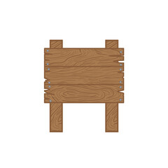 Simple Wooden Signpost with Visible Grain and Nail Details on a Transparent Background Vector Illustration