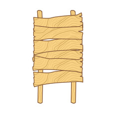 Rustic Wooden Signpost with Multiple Horizontal Planks and Vertical Supports in a Simple Light Brown Wood Texture on a Transparent Background