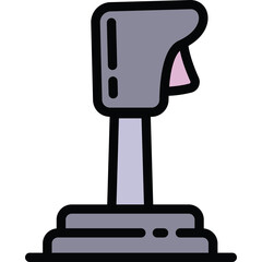 Retro Gaming Joystick with Pink Accent Button on Transparent Background