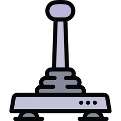 Retro Game Joystick Controller With Gear Shift And Buttons On A Translucent Background