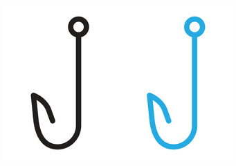 fishing hook icon, eps 10, vector illustration