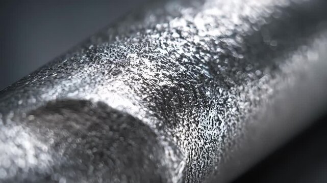 Closeup of medium shot showing cobalt alloy surface with anticorrosive coating highlighting protection against oxidation and environmental wear on metal parts.