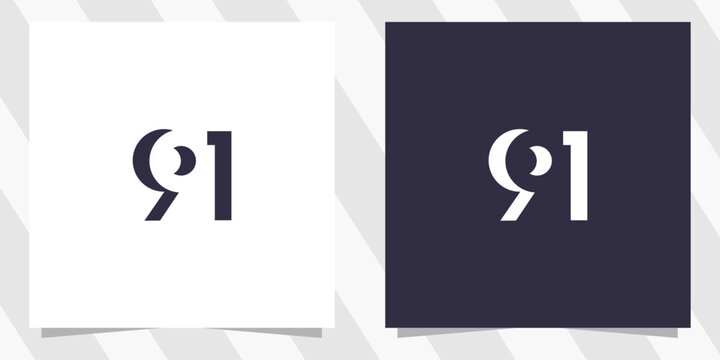 number 91 logo design vector
