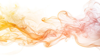 Ethereal wispy trails of peach and light yellow smoke, swirling, cutout, PNG, isolated on white or transparent background, AI