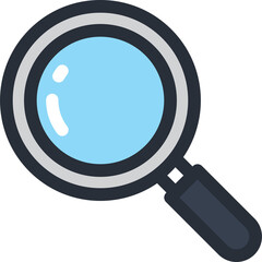 Simple Magnifying Glass Icon With A Blue Lens On A Transparent Background Representing Search And Discovery