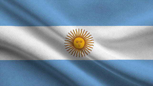 Celebrating Independence Day with the Argentine Flag fluttering in the breeze under a clear sky