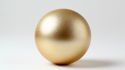 Elegant golden sphere on minimalistic white background