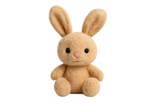 Brown fluffy stuffed rabbit toy for children holiday season