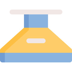 Simple Stylized Illustration of a Yellow and Blue Scale With a White Top on a Transparent Background