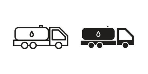Tank truck icon concept outline symbol design. Simple element illustration.