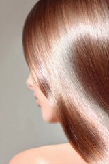 Naklejka premium Soft Silky Hair with Natural Brown Tones