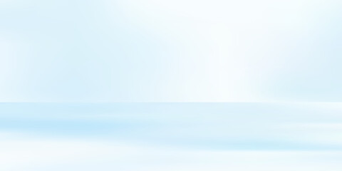 Cool white room background. 3d vector winter studio display podium. Light grey color winter gradient bg. Product table shelf. Clean aesthetic photo shoot backdrop