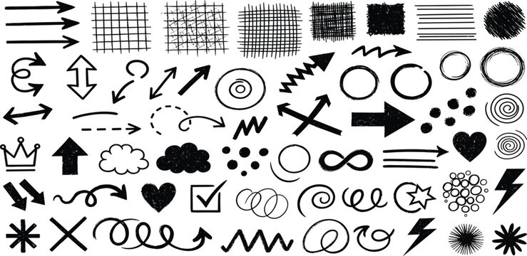 Expressive Abstract Outline Icons Collection for Communication and Emotion - Dynamic Hand-Drawn Vector Symbols for Graphic Design Projects