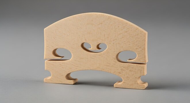 Unfinished maple violin bridge offering classical music creation potential