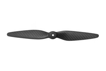 Drone propeller made of carbon fiber on transparent background