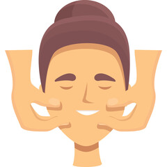 Woman Receiving Facial Massage with Fingers Gently Pushing Cheeks in a Relaxing Spa Setting Natural Skincare Treatment and Wellness Concept