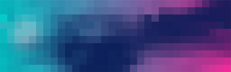 Dark Purple and Teal Gradient Pixelated Mosaic Background. Pixel Grid Texture for Abstract Background.