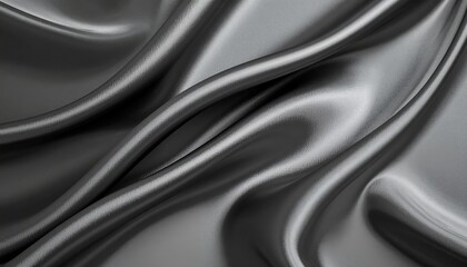 布 生地 シルク ドレープ 波打ち しわ テクスチャ 質感 光沢 艶 グレー ダークグレー 黒 高級感 エレガント 柔らかい 影 抽象 背景 デザイン