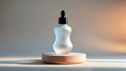 Elegant Frosted Dropper Bottle on Pedestal