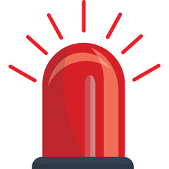 Red Emergency Alarm Light With Flashing Beams On Dark Base Isolated On Transparent Background Emergency Warning Signal