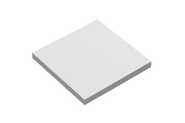 Square Magazine White Blank 3D Rendering Transparent Mockup PNG