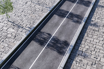 アスファルトの車道の背景素材