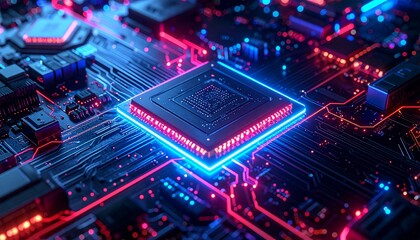 neon light circuit board, 3D depth map style, black background 