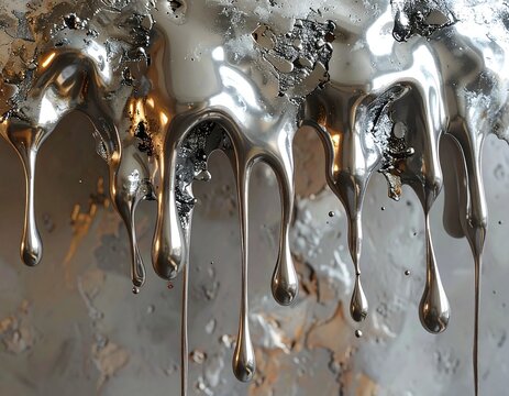 metal dripping down, organic shapes, hyperrealism 