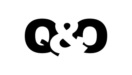 QO logo design in bold style. Black white identity symbol. Modern typography emblem. Corporate branding icon.
