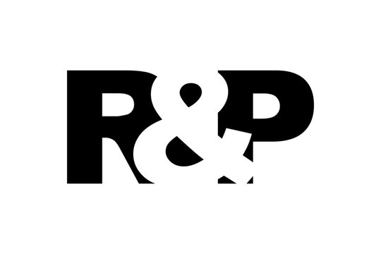 RP logo design in bold style. Black white identity symbol. Modern typography emblem. Corporate branding icon.